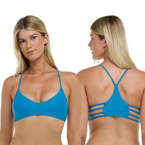 [L] Body Glove Alani Strappy Back Bikini Top Blue Wave Large